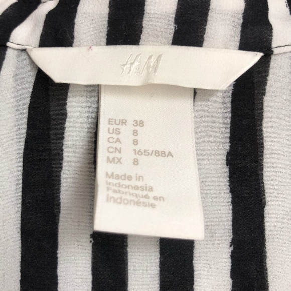 Sheer H&M Black and White Stripe Top - Picture 3 of 3